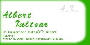 albert kultsar business card